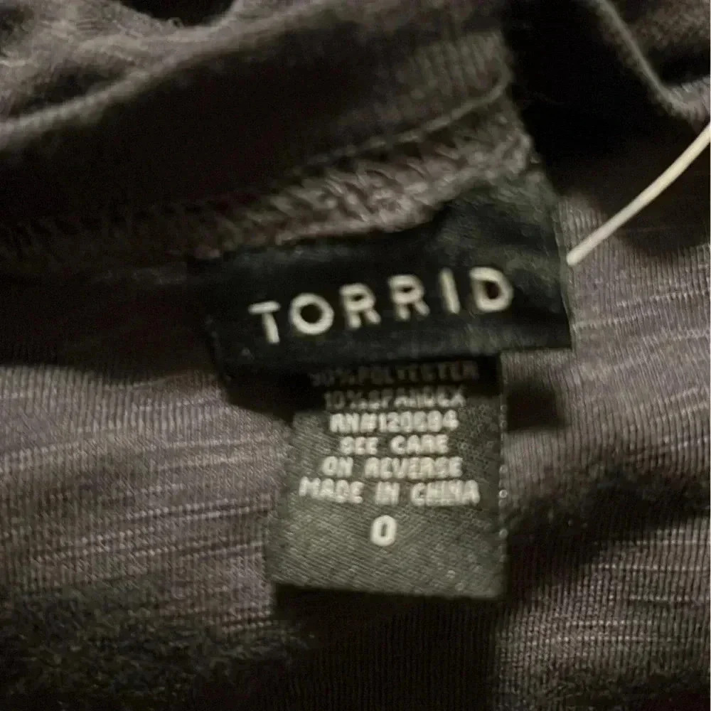 Torrid Perforated Faux Suede Gray Tee Shirt 0 - Picture 6 of 6